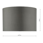 Zeya Grey Faux Silk Drum Shade 37cm<br>Grey