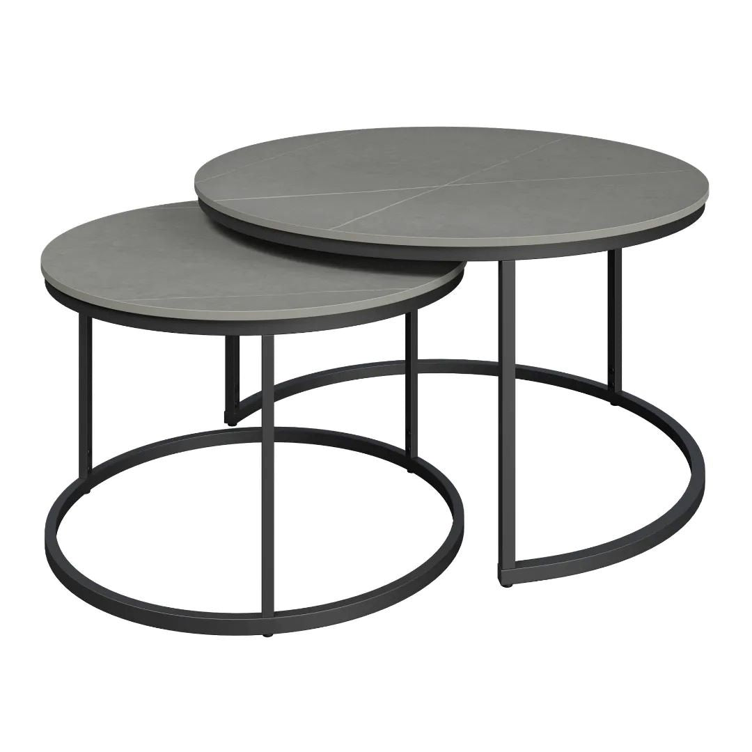 Zico Grey Ceramic Coffee Table Set - Pair
