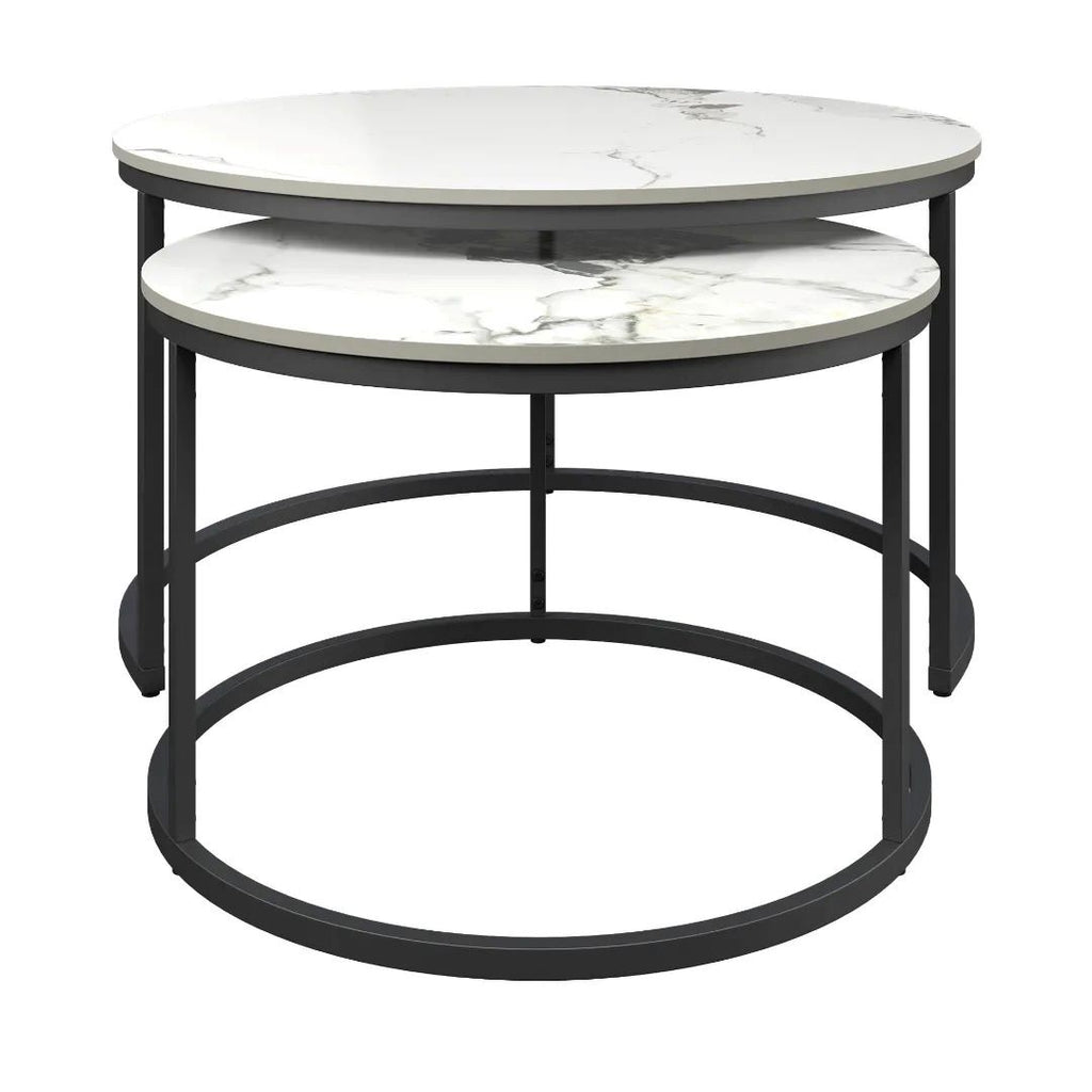 Zico White Ceramic Coffee Table Set - Pair