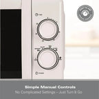 Hamilton Beach HBMX79SSW 20L Manual Microwave With Stainless Steel Cavity-White