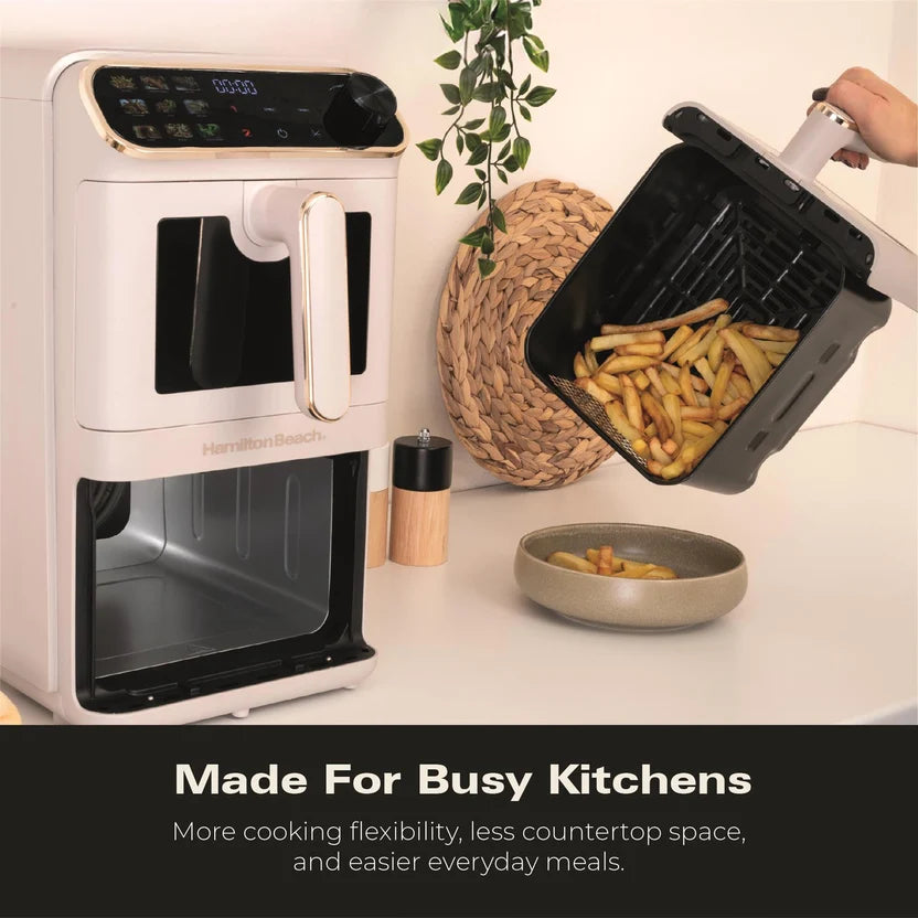 Hamilton Beach HBA12ST DualStack 11L Smart Air Fryer - Stone & Brushed Brass