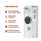 Igenix IG2615 1500W Oil filled Radiator White
