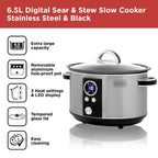 Black &amp; Decker  BXSC16045GB 6.5L Digital Slow Cooker