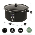 Hamilton Beach HBCDE650BLK 6.5L Digital Oval Slow Cooker - Black