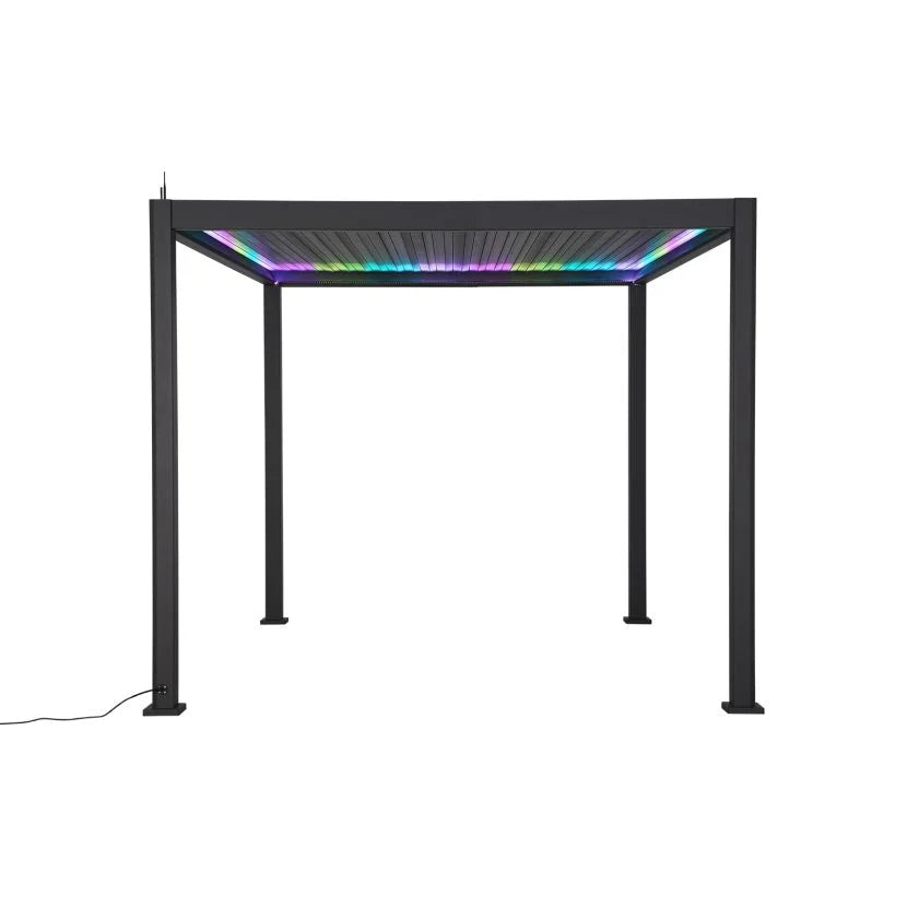 Nova <br> Titan Plus LED 3m x 3m Square Aluminium Pergola – Grey