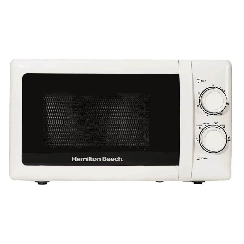 Hamilton Beach HBMX79SSW 20L Manual Microwave With Stainless Steel Cavity-White