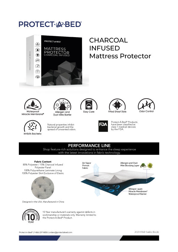 Protect-A-Bed Charcoal Infused Small Double Mattress Protector 120cm