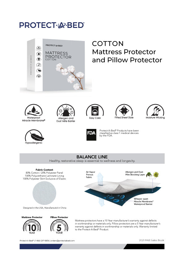 Protect-A-Bed Cotton Double Mattress Protector 135cm