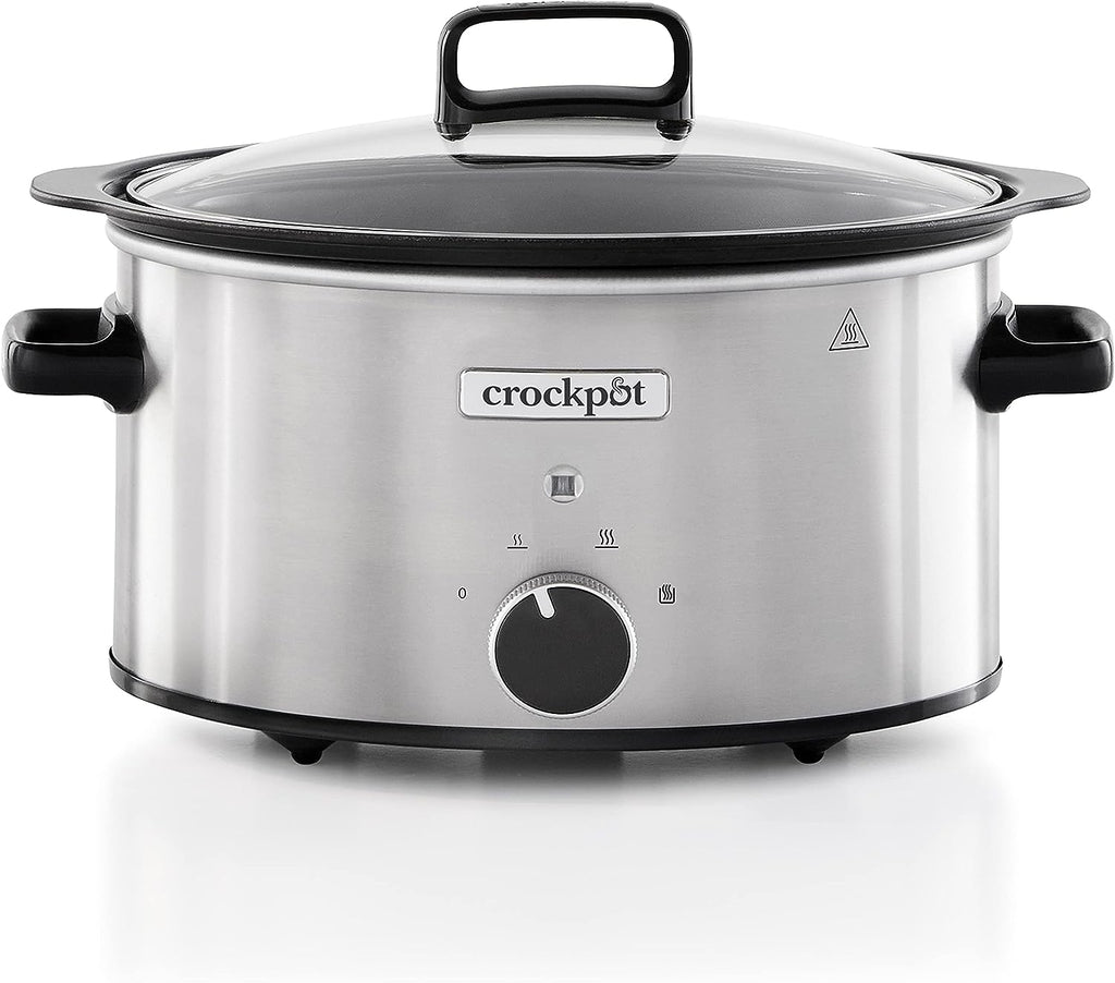 Crockpot CSC085 Sizzle & Stew Slow Cooker 3.5 Litre-Stainless Steel