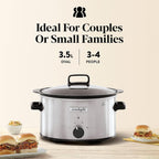 Crockpot CSC085 Sizzle & Stew Slow Cooker 3.5 Litre-Stainless Steel