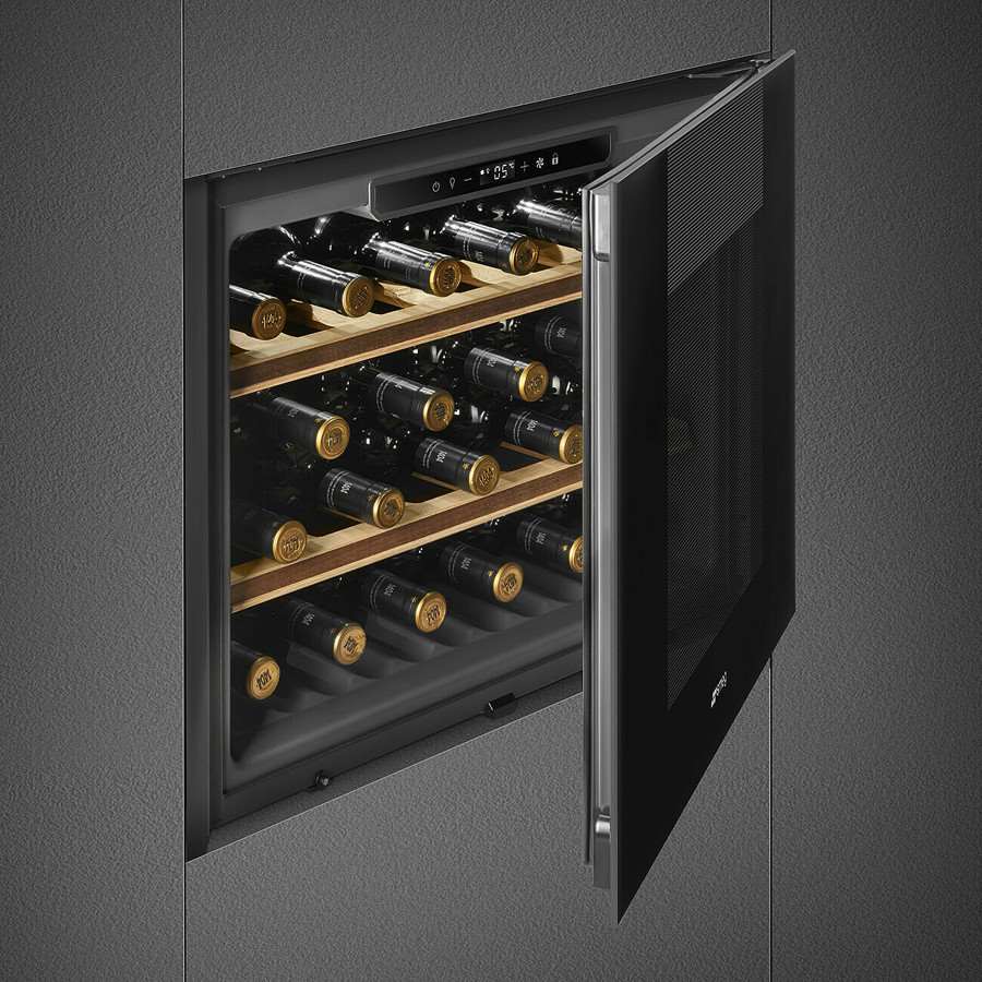 Smeg CVI121B3 Linea Wine Cooler with Reversible Hinge Midnight Black
