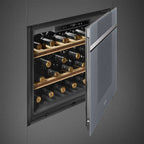 Smeg CVI121S3 Linea Compact Wine Cooler Reversible hinge in Silver Glass