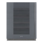 Smeg CVI138LS3 Linea Under Counter Wine Cooler with Left Hand Hinge Silver Glass