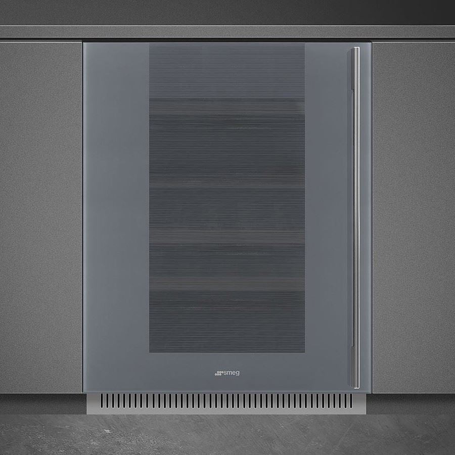 Smeg CVI138LS3 Linea Under Counter Wine Cooler with Left Hand Hinge Silver Glass
