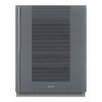 Smeg CVI138RS3 Linea Under Counter Wine Cooler with Right Hand Hinge Silver Glass
