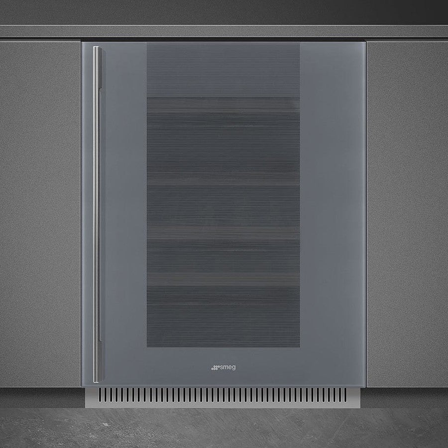 Smeg CVI138RS3 Linea Under Counter Wine Cooler with Right Hand Hinge Silver Glass