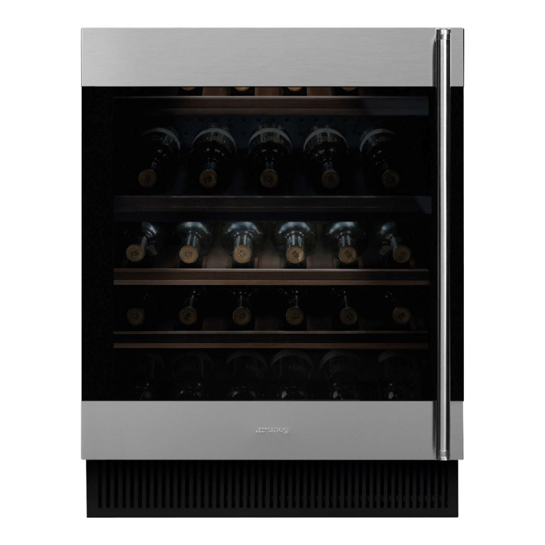 Smeg CVI338LX3 Classic Under Counter Wine Cooler with Left Hand Hinge Stainless Steel