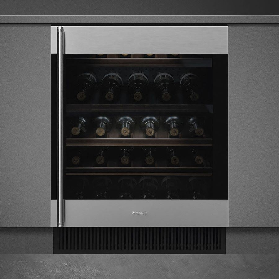 Smeg CVI338RX3 Classic Under Counter Wine Cooler with Right Hand Hinge Stainless Steel