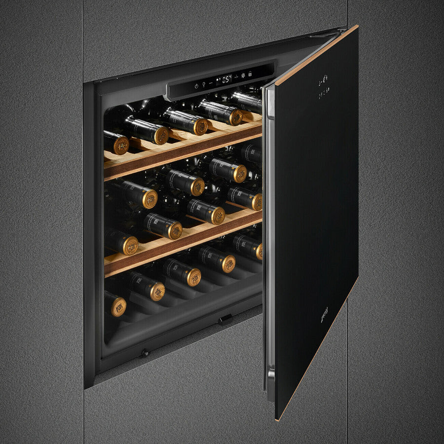 Smeg CVI621NR3 Dolce Stil Novo Wine Cooler Reversible Hinge Eclipse Glass