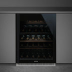 Smeg CVI638RN3 Dolce Stil Novo Under Counter Wine Cooler with Right Hand Hinge Eclipse Glass