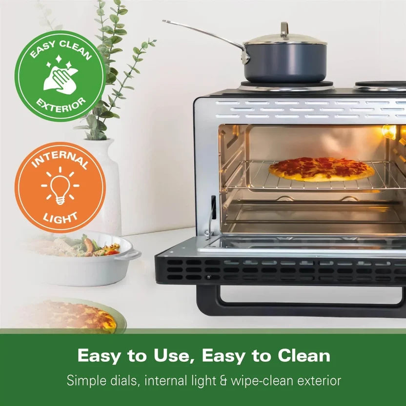 Hamilton Beach HB28HDB  28L Mini Oven with Double Hotplate