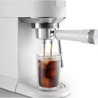 Delonghi EC890WI Dedica Duo Espresso Machine with Advanced Milk Steam Wand & Cold Brew Option in White