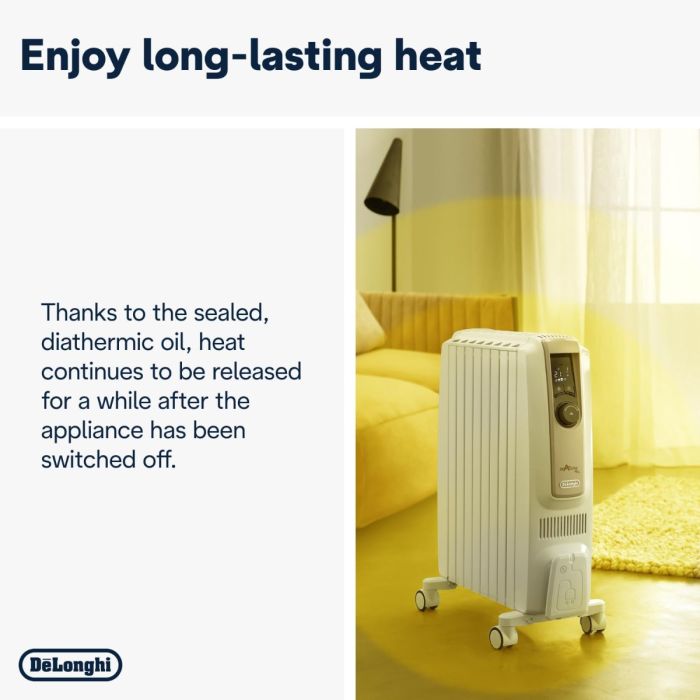 Delonghi Dragon 4 TRDSX40820E.WB  2kw Oil Filled Radiator with Electronic Timer - White