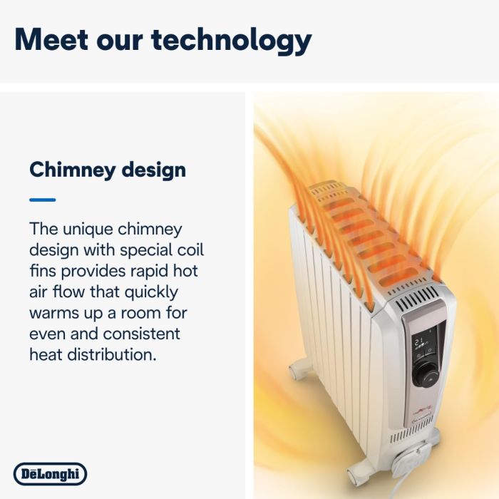 Delonghi Dragon 4 TRDSX40820E.WB  2kw Oil Filled Radiator with Electronic Timer - White