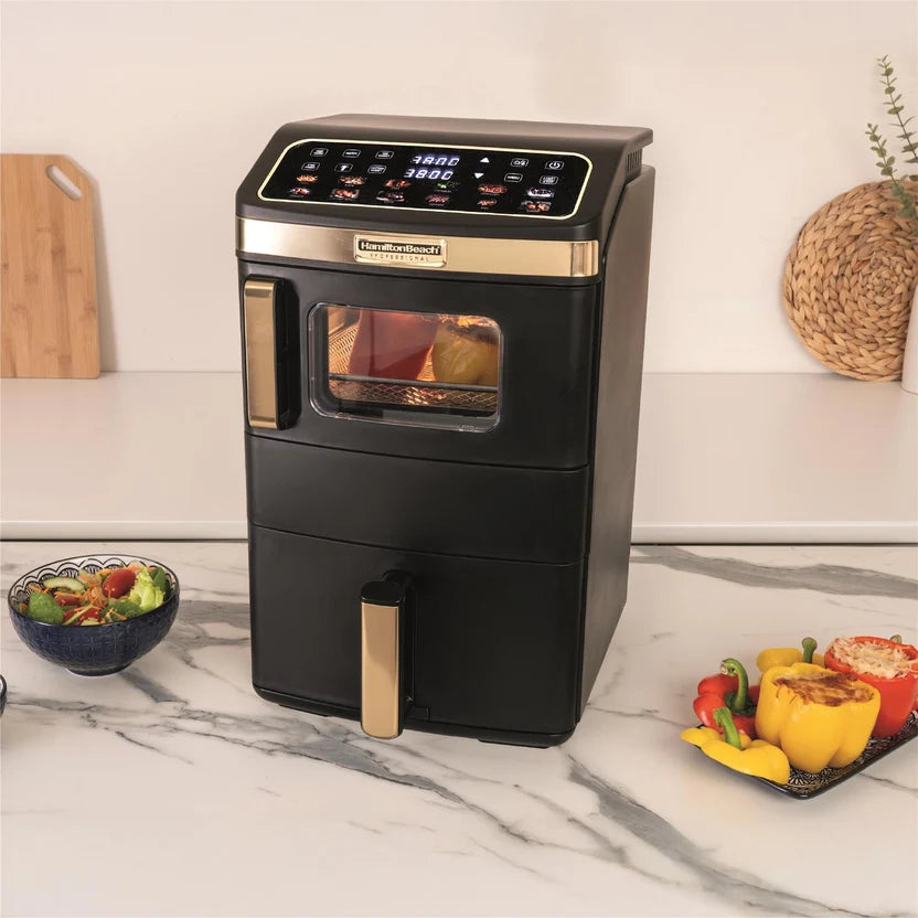 Hamilton Beach Professional HBPA25BK  DualStack 14.5L Air Fryer Oven - Black & Brushed Brass