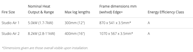 Stovax Studio Air 1 Cassette Woodburning Fire Frame Options