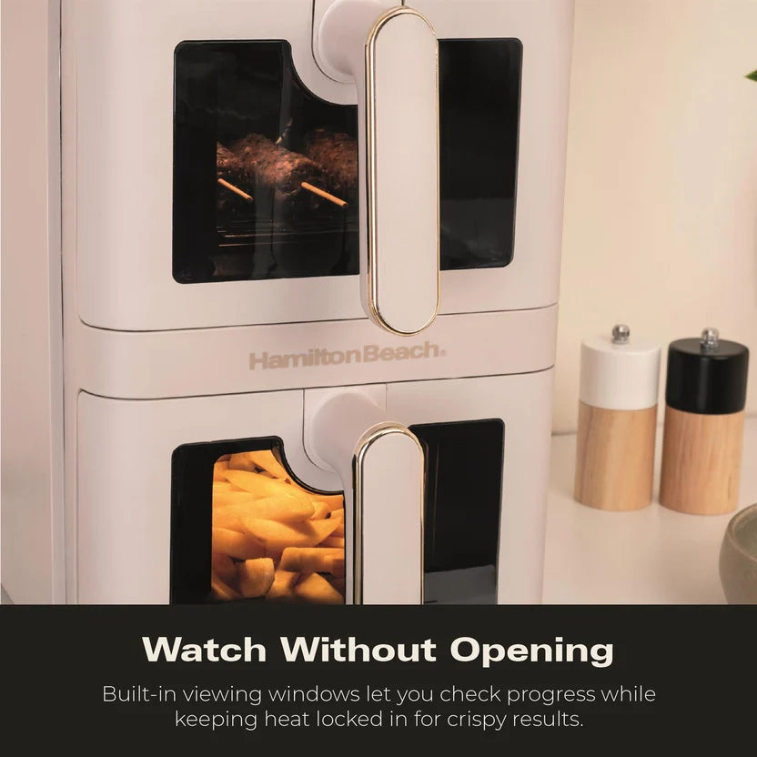 Hamilton Beach HBA12ST DualStack 11L Smart Air Fryer - Stone & Brushed Brass