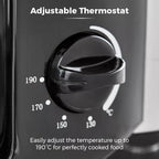 Tower T17001 Deep Fat Fryer with Adjustable Thermostat -  2L - 1500W - Black