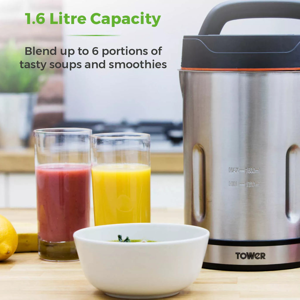 Tower T12031 Soup Maker 1.6ltr Stainless Steel