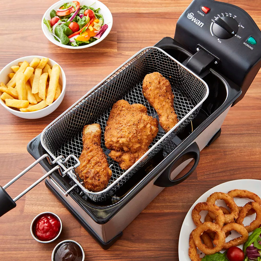 Swan SD6040N 3 Litre Fryer in Stainless Steel - Viewing Window