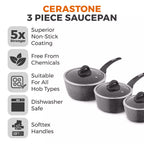 Tower T81212 3 Piece Induction Forged Pan Set 18/20/22cm c/w Lids