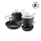 Good Food By Tower GF900258  Hard Anodised 5 Piece Cookware Set with Tempered Glass Lids - Grey