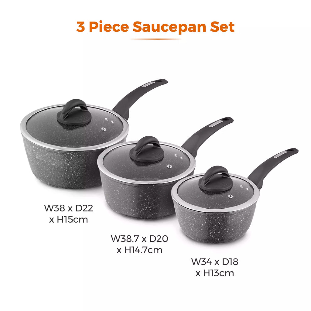 Tower T81212 3 Piece Induction Forged Pan Set 18/20/22cm c/w Lids