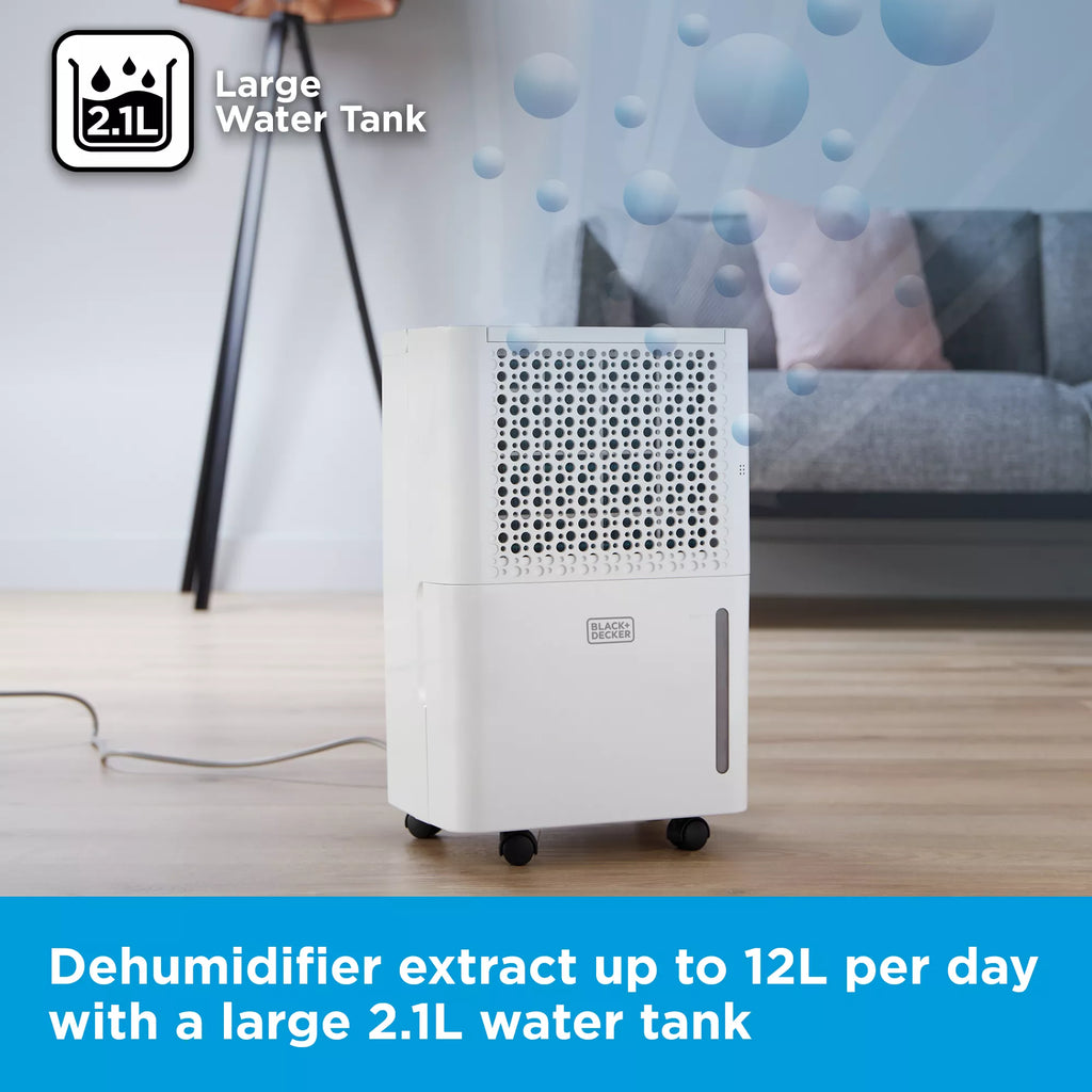 Black  & Decker BXEH60016GB 12L Dehumidifier  24 Hrs Timer - White