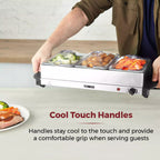 Tower T16150 Buffet Server with 3 x 1.5L Tray Capacity  200W Stainless Steel