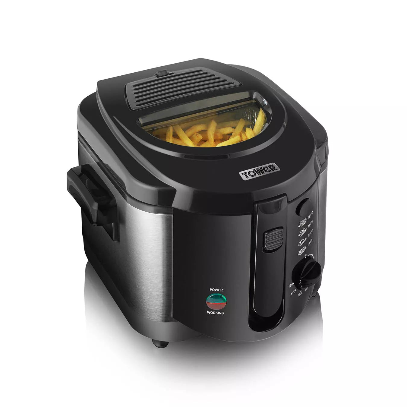 Tower T17001 Deep Fat Fryer with Adjustable Thermostat -  2L - 1500W - Black