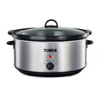 Tower T16040Y 6.5 Litre  Slow Cooker- Stainless Steel