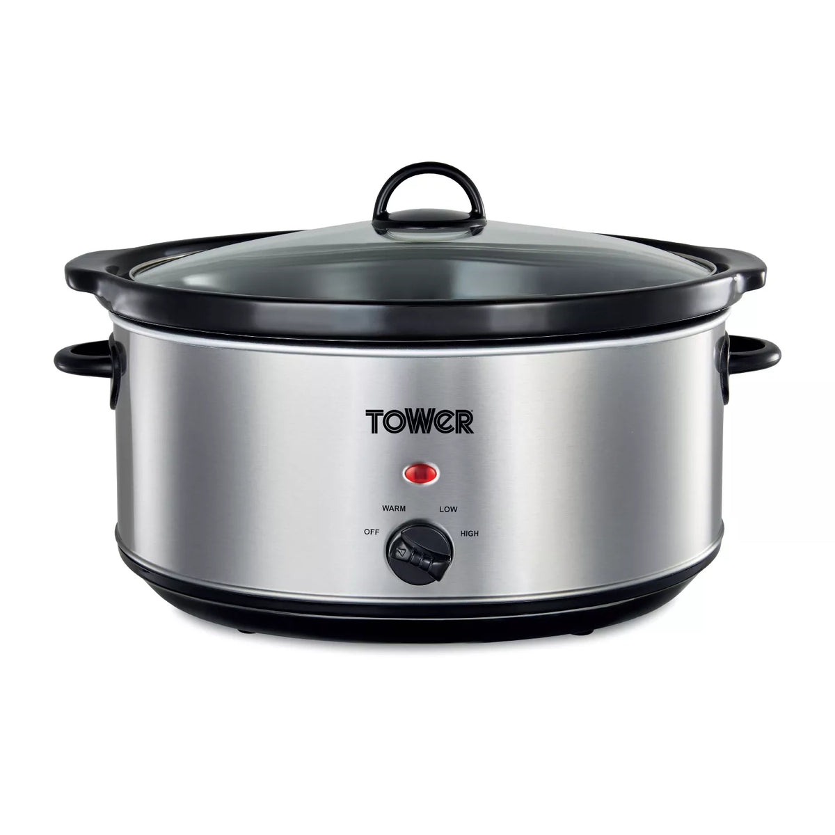 Tower T16040Y 6.5 Litre  Slow Cooker- Stainless Steel