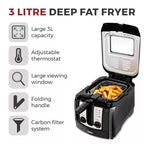 Tower T17002 Easy Clean 3 Litre Deep Fryer- Black