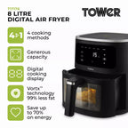 Tower T17176 8 Litre Digital Air Fryer- Black