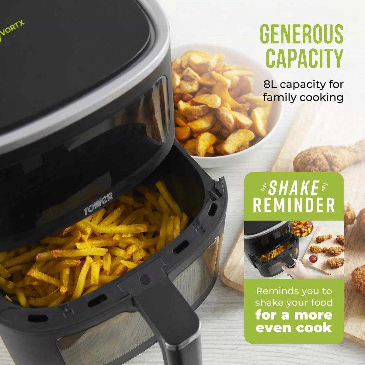 Tower T17176 8 Litre Digital Air Fryer- Black