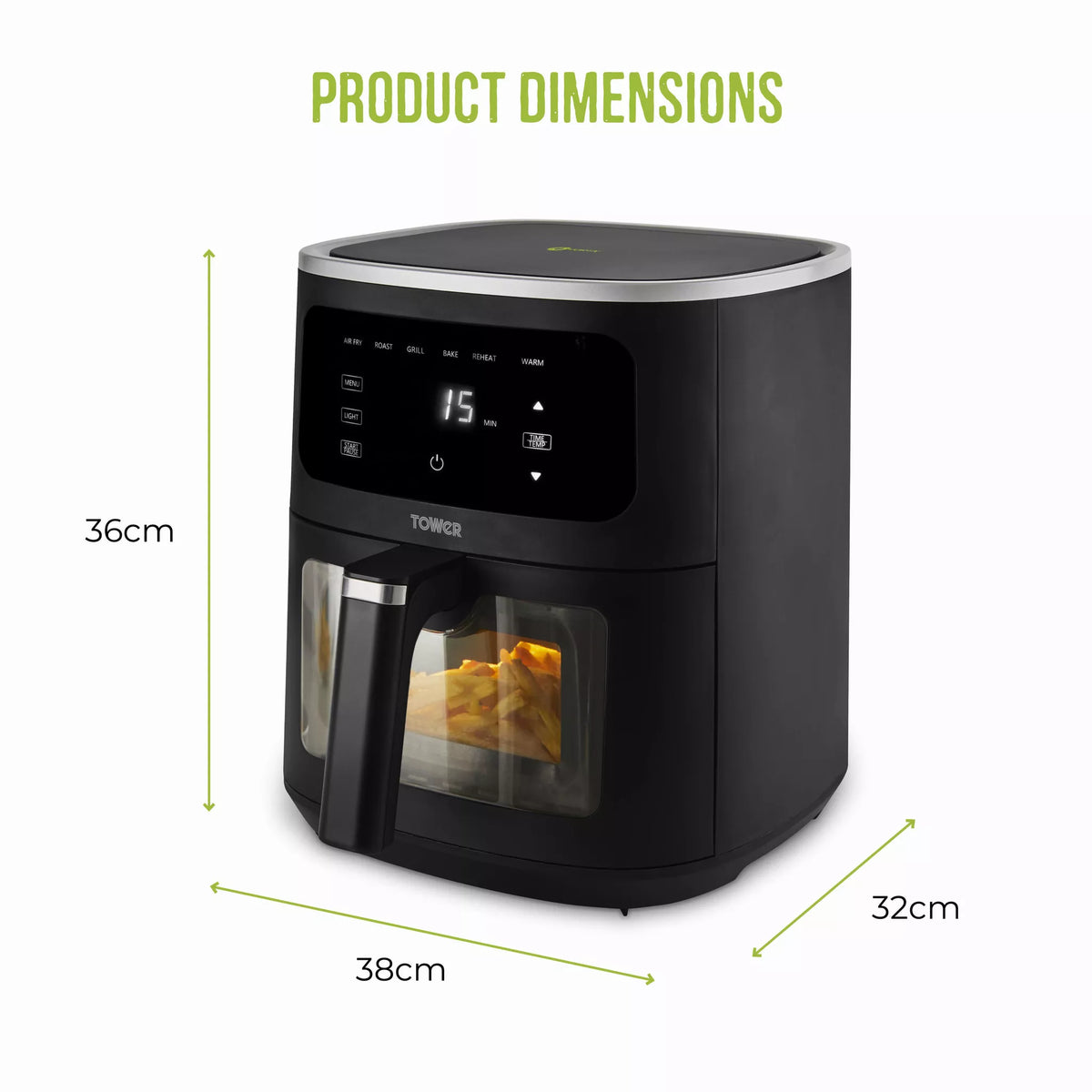 Tower T17176 8 Litre Digital Air Fryer- Black
