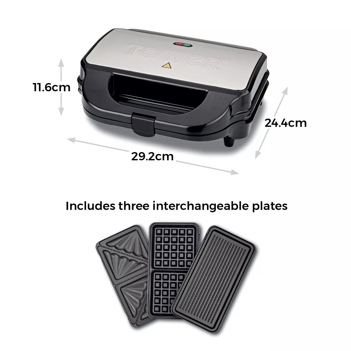 Tower T27032 3-in-1 Deep Fill Sandwich and Waffle Maker