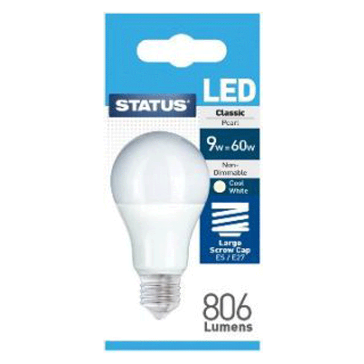 9W ES Cool White LED Light Bulb GLS