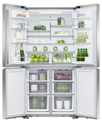 Fisher & Paykel Series 7 Contemporary RF605QNUVX1 Wifi Connected Plumbed Frost Free American Fridge Freezer - Stainless Steel