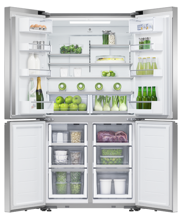 Fisher & Paykel Series 7 Contemporary RF605QNUVX1 Wifi Connected Plumbed Frost Free American Fridge Freezer - Stainless Steel